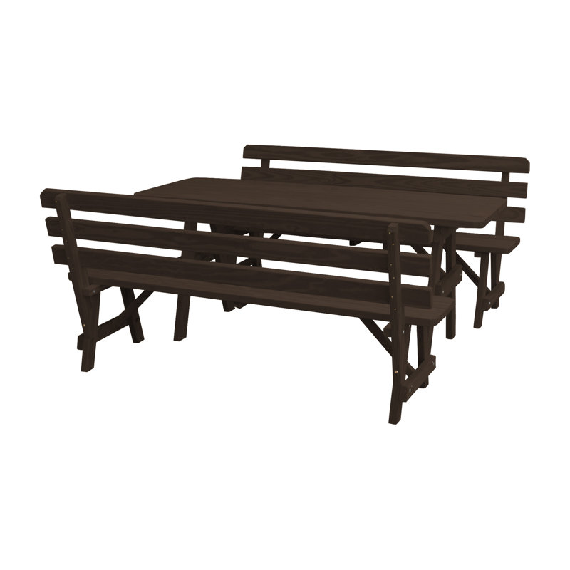Table de pique-nique pour l'extérieur Tichonn, Noyer