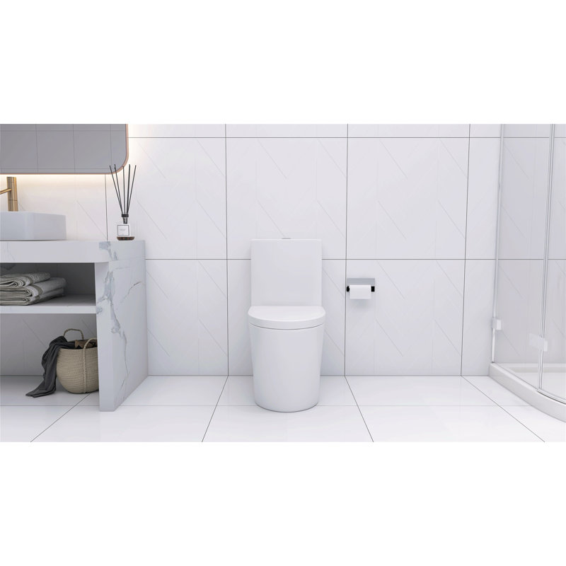 Toilette allongée une pièce - blanc
