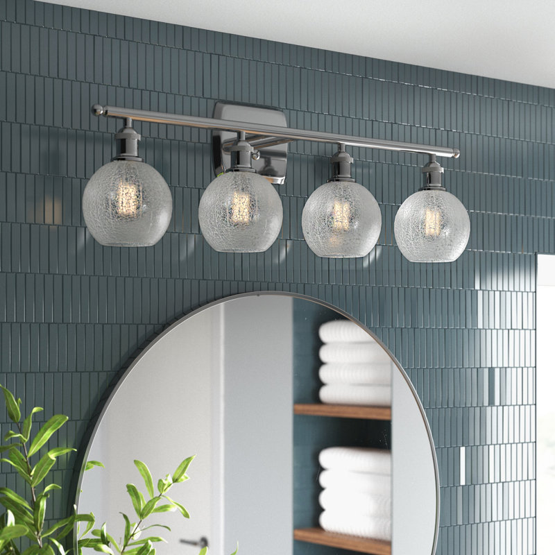 Éclairage pour meuble-lavabo à intensité variable Baptista, Chrome poli
