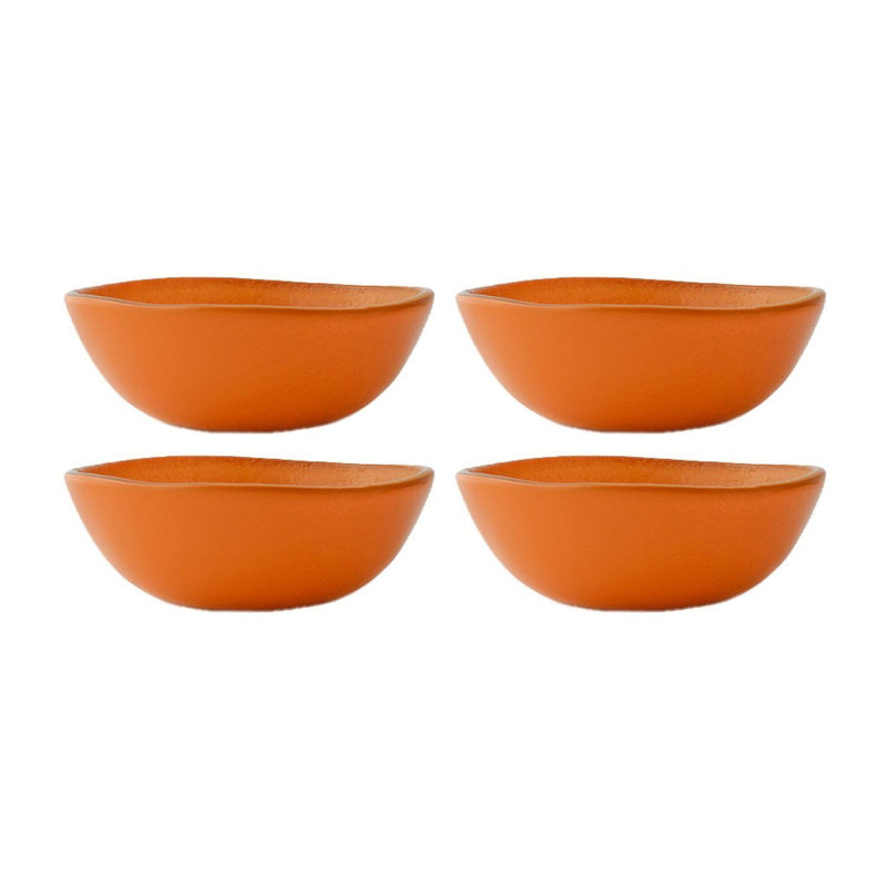 Diamètre de la vaisselle en verre: H 5,5 po: 2 po 14 oz Bol rond en verre Curcuma (ensemble de 4)
