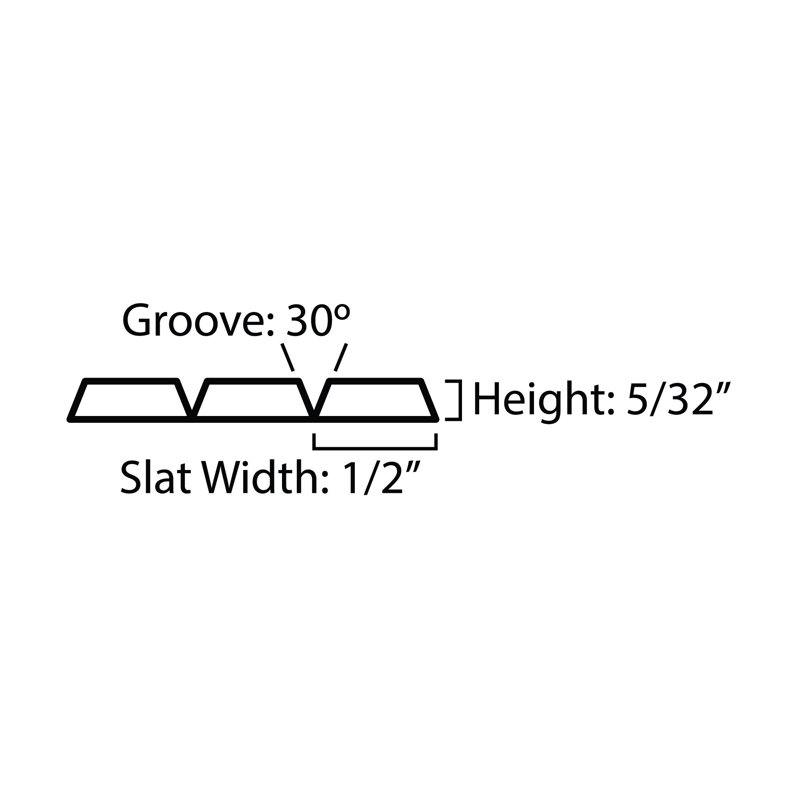 Outwater 4Ft Wide X 8Ft High X 5/32In Thick Unfinished Red Oak Veneer Decorative Wall Tambour Panel With 1/2In 30-Degree Groove Slats – Flexible