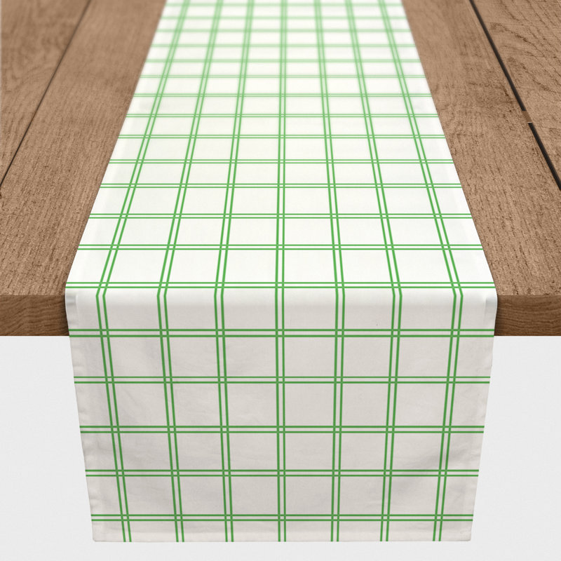 Badminton Plaid St. Patrick's Day Table Runner, 16" L x 72" W