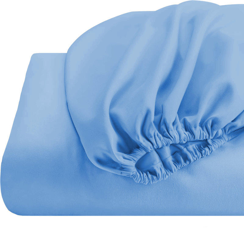 Super Soft 200 Thread Count Microfiber Brushed Fitted Bed Sheet, Single (3'), Light Blue
