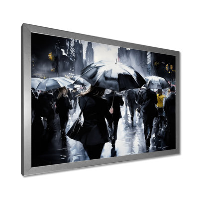 Umbrella In New York City At Night III - New York City Print Wall Art