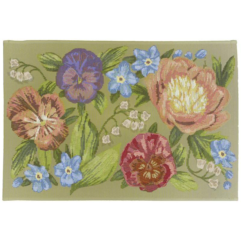 Tapis de cuisine Andreane, Rectangle 2 pi x 2 pi 10 po, Vert