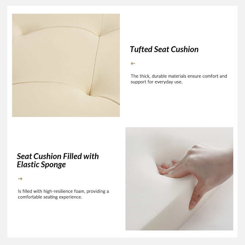 Stilla Transitional 57.75"Wide Tufted Storage Bench with Flared Arms