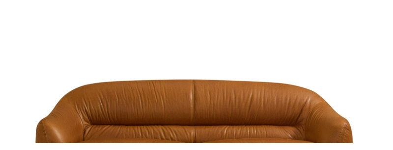 Cognac Leather Loveseat