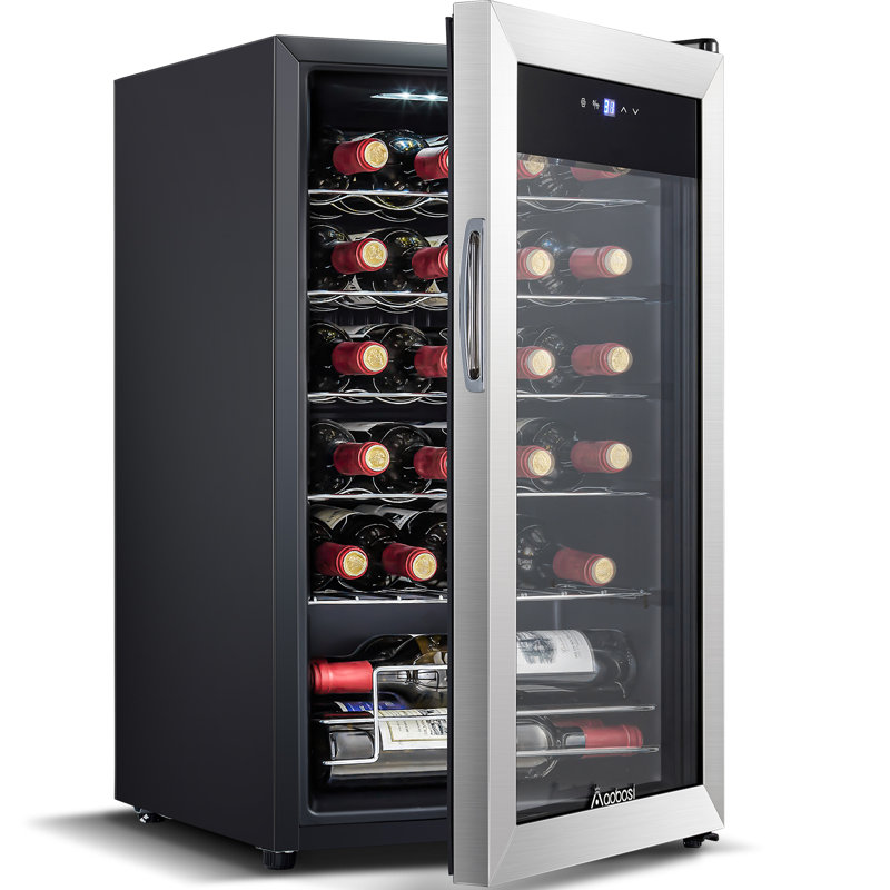 24 Bottle Wine Refrigerator – Quiet Freestanding Mini Fridge For Red, White, And Sparkling Wines, Digital Thermostat, Ideal For Home, Kitchen, Or Bedroom Use