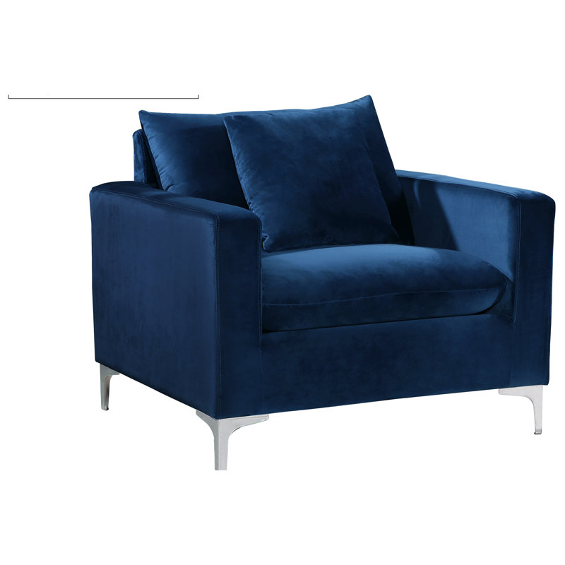 Naomi 36'' Wide Velvet Armchair, Navy Velvet
