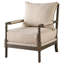 Fauteuil d'appoint à dossier amovible beige et naturel