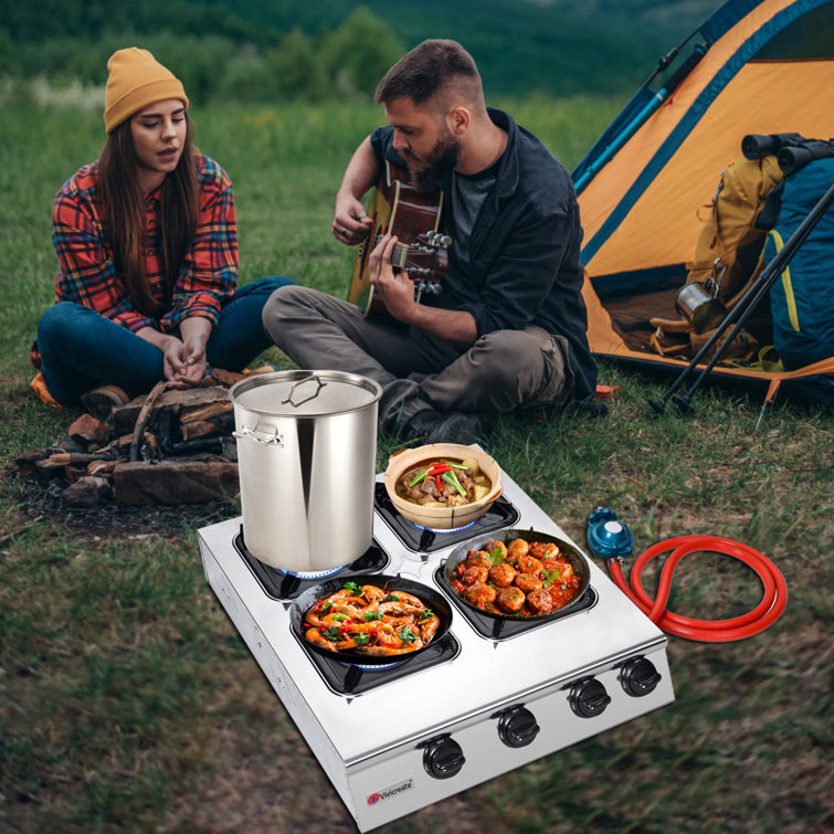 Outdoor Propane Stove Portable 4 Burner Camping Cooking Stove