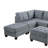 Ensemble de salon modulaire contemporain modulaire 7 pièces Mobilier de salon en L gris capitonné en tissu d'ameublement avec têtes de clous capitonnés 2X coin 3X fauteuil sans accoudoirs et 2X repose-pieds