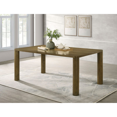 Mid - Century Modern Style Brown Oak Rectangular Dining Table, 30.5 Inches High, Ideal For Family 39.39 Wide, Gatherings