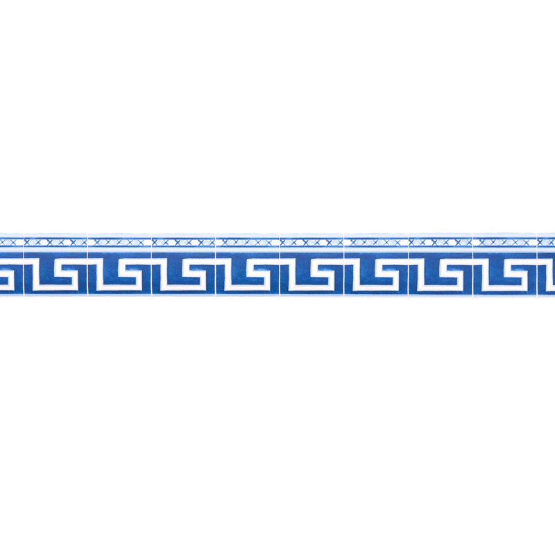 Schumacher x Mary McDonald Azulejos Border Wallpaper, Azure