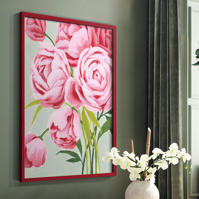 This Year's Peony I, reproduction encadrée - bois massif