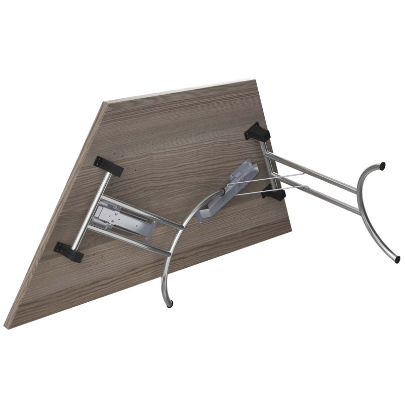 Buariki Trapezoid 3 Person 160cm L Modular Training Table, Silver, Grey Oak