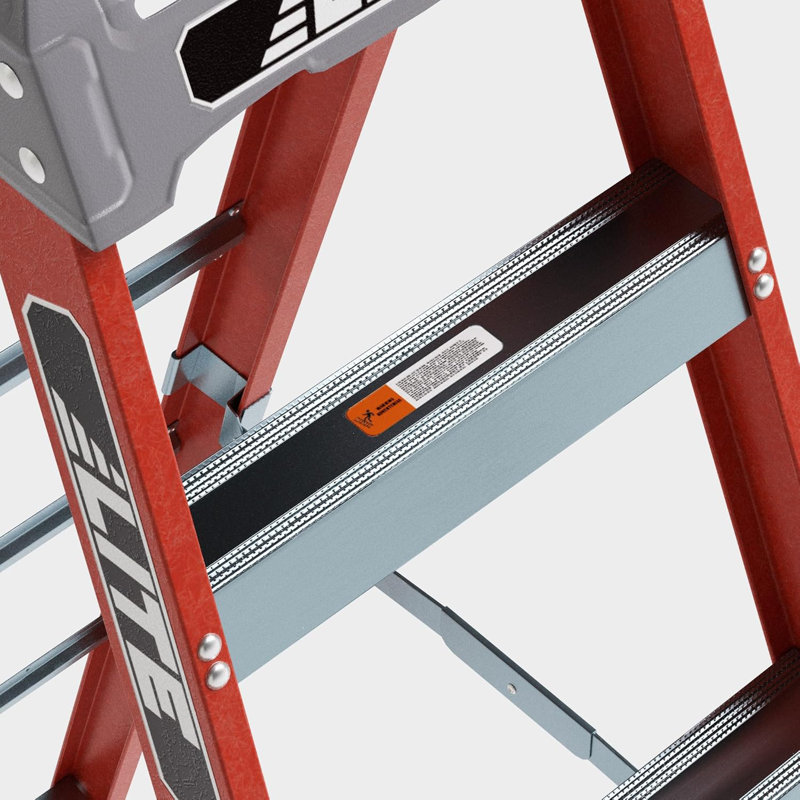 6-Foot Fibreglass Step Ladder With 300-Pound Load Capacity, Type IA ANSI OSHA Compliant, Non-Conductive Safety, Slip-Resistant Rubber Feet
