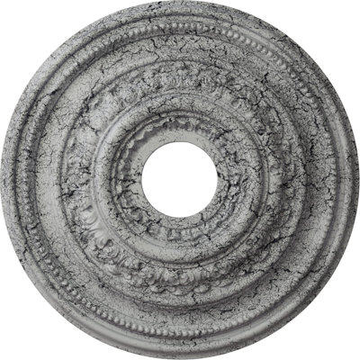 Endurathane Orleans Ceiling Medallion, 17 5/8"OD X 3 5/8"ID X 1 7/8"P (Fits Canopies up to 4 5/8"), Hand-Painted Ultra Pure White Crackle Finish