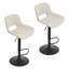 Swivel Upholstered Adjustable Height Counter Stool with Metal Frame-1105591307