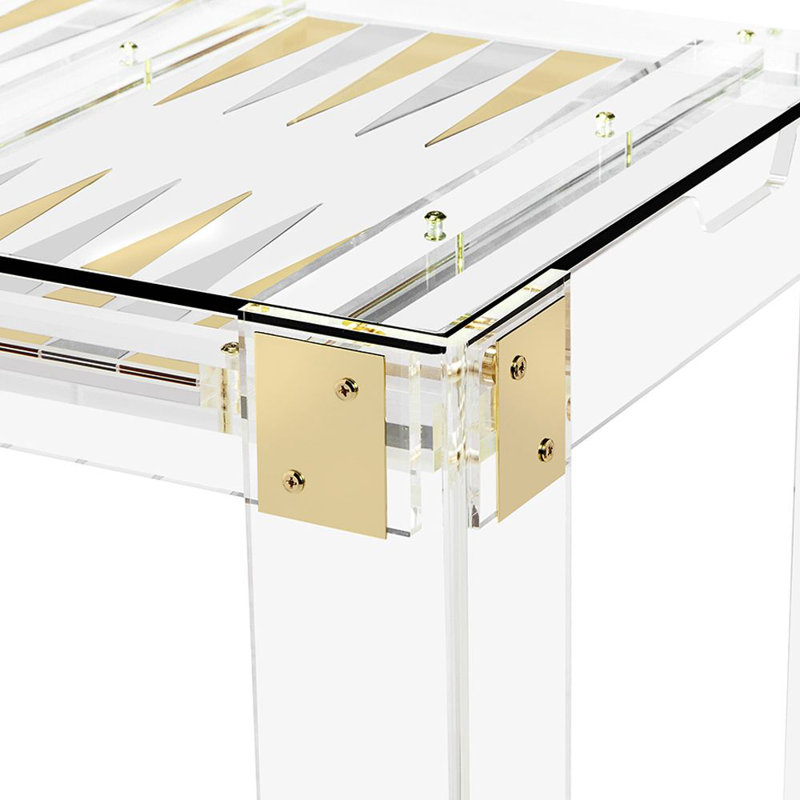 Pierre Interlude 40'' L Glass Backgammon Game Set
