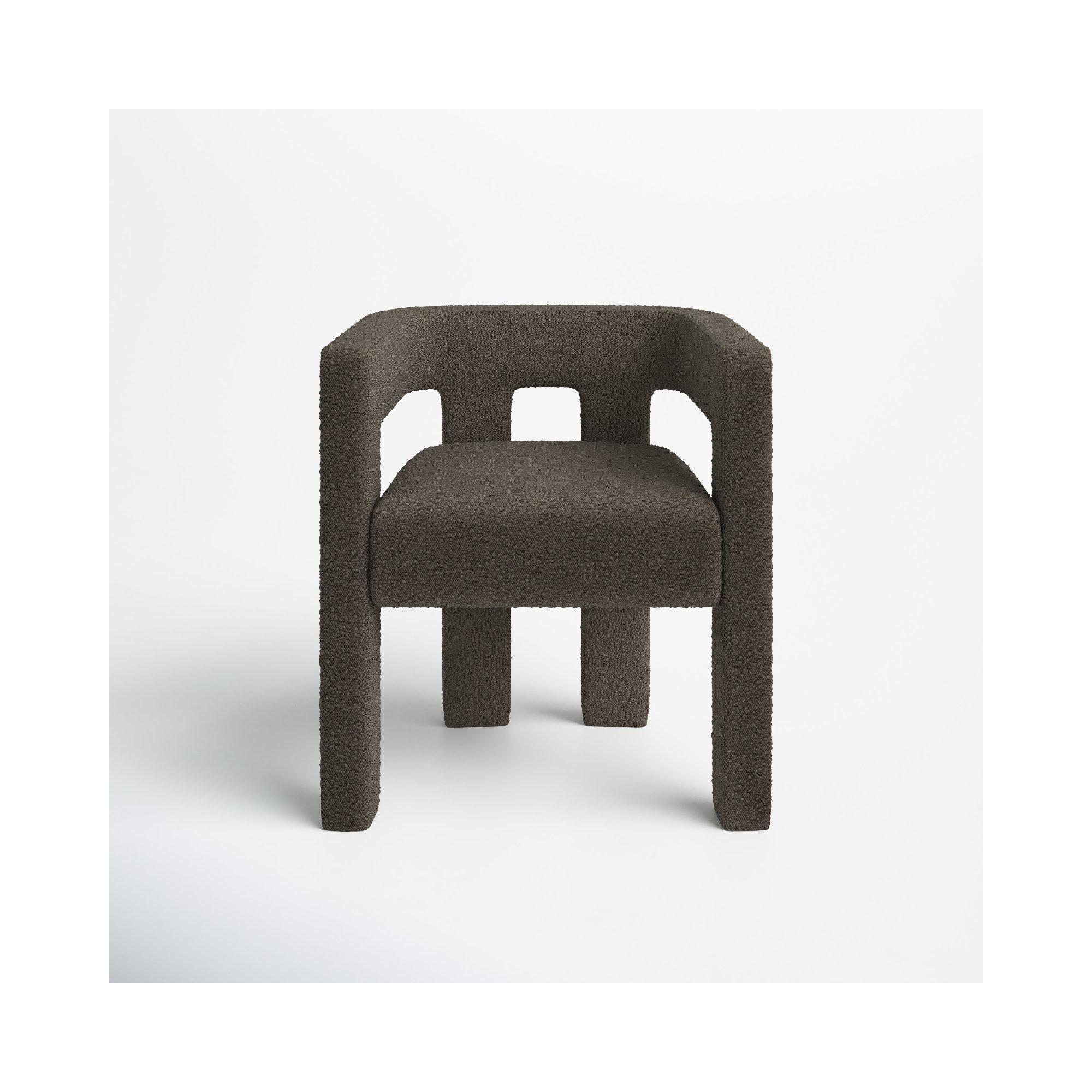 Cedernier Boucle Dining Armchair, Brown