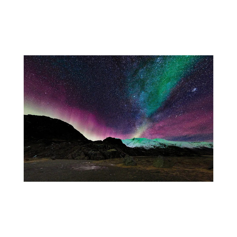 Aurora Borealis And The Milky Way Over Hoffellsjokull Glacier, Iceland by Panoramic Images - Wrapped Canvas Gallery-Wrapped Canvas Giclée