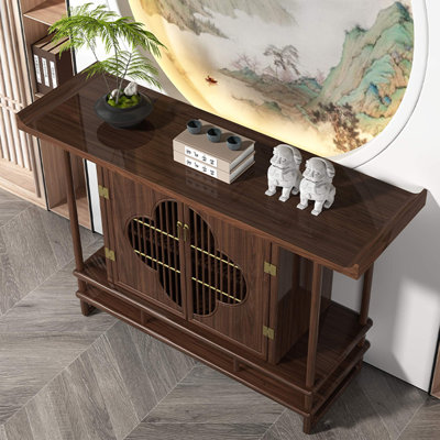 Console de style chinois en bois massif.
