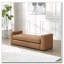 Repose-pieds durable en similicuir brun