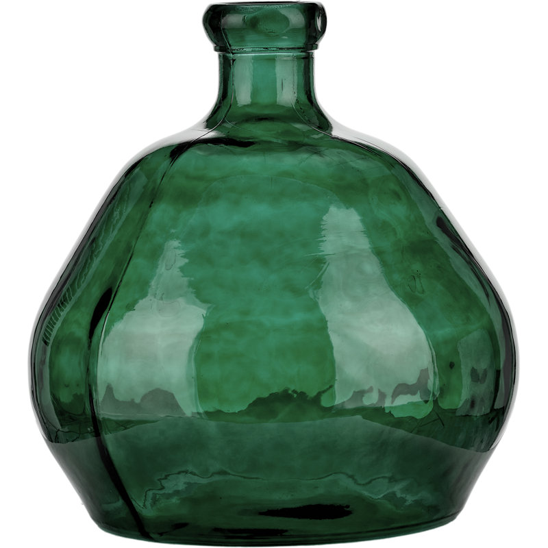Handmade Glass Floor Vase, Sea Green