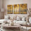Ensemble de 3 tableaux sur toile représentant un paysage de forêt d'automne-1182086441