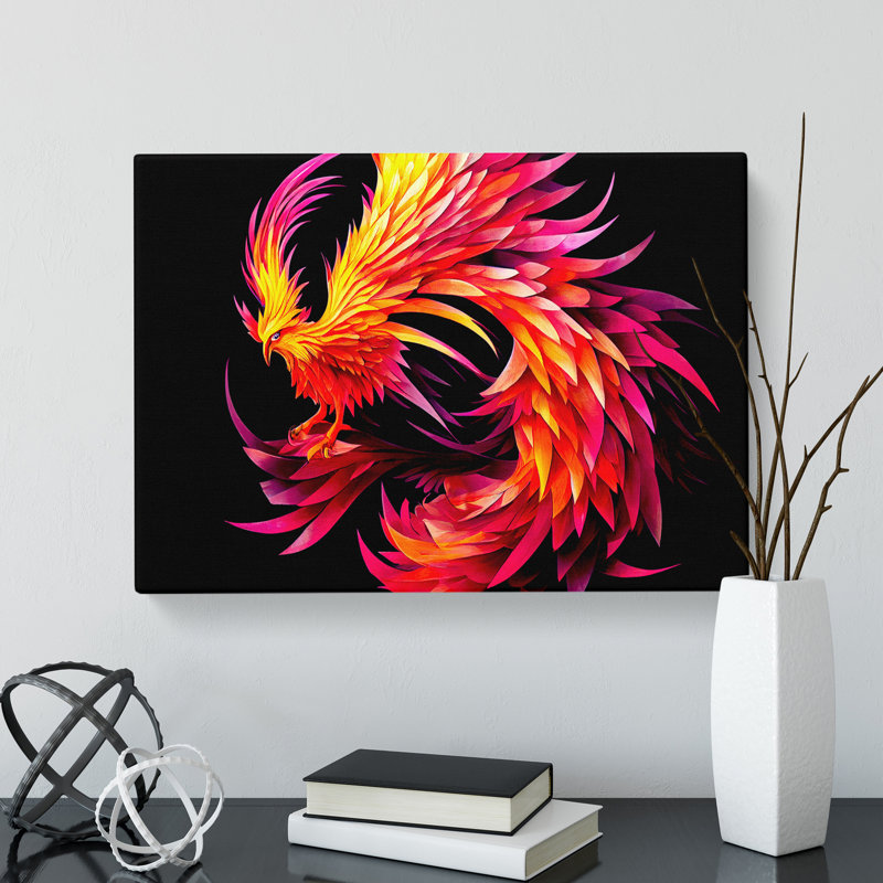 Unreal Phoenix Bird Abstract - Wrapped Canvas, 50cm H x 76cm W x 3cm D
