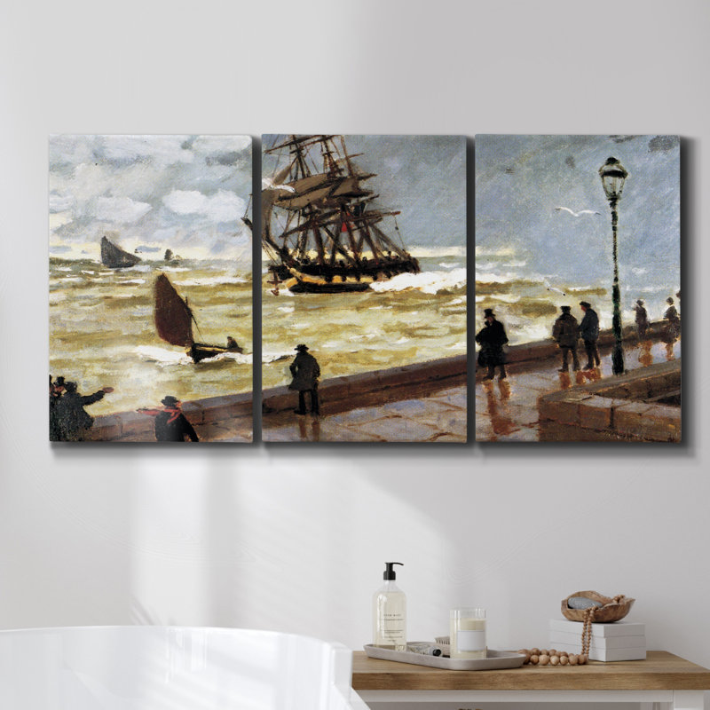 Tempête à la belle 3 pièces, H 36 po x l 72 po x P 2 po