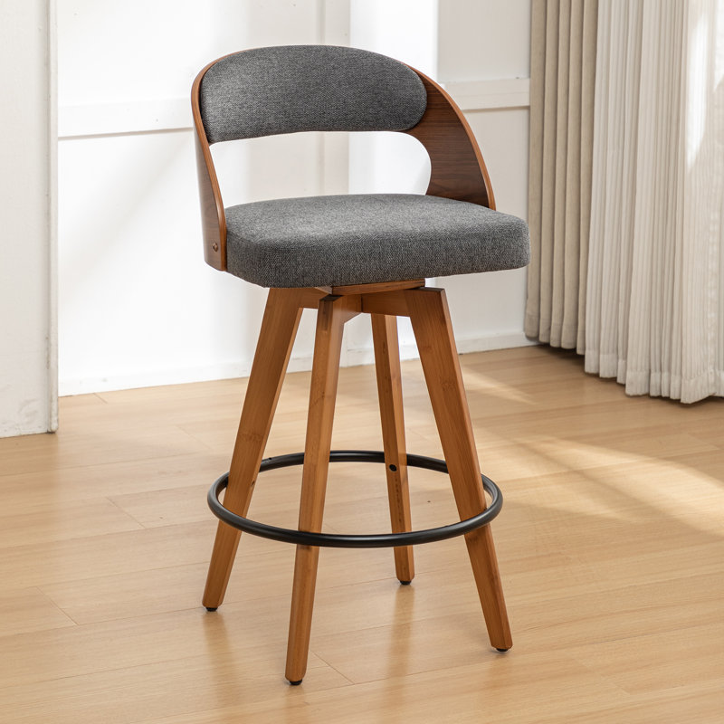 Colley Modern Swivel Bar Stool, Grey, Counter Stool (68.6cm Seat Height)