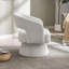 Fauteuil d'appoint pivotant en velours pivotant à 360 ° Rachedi avec dossier incurvé-115283126