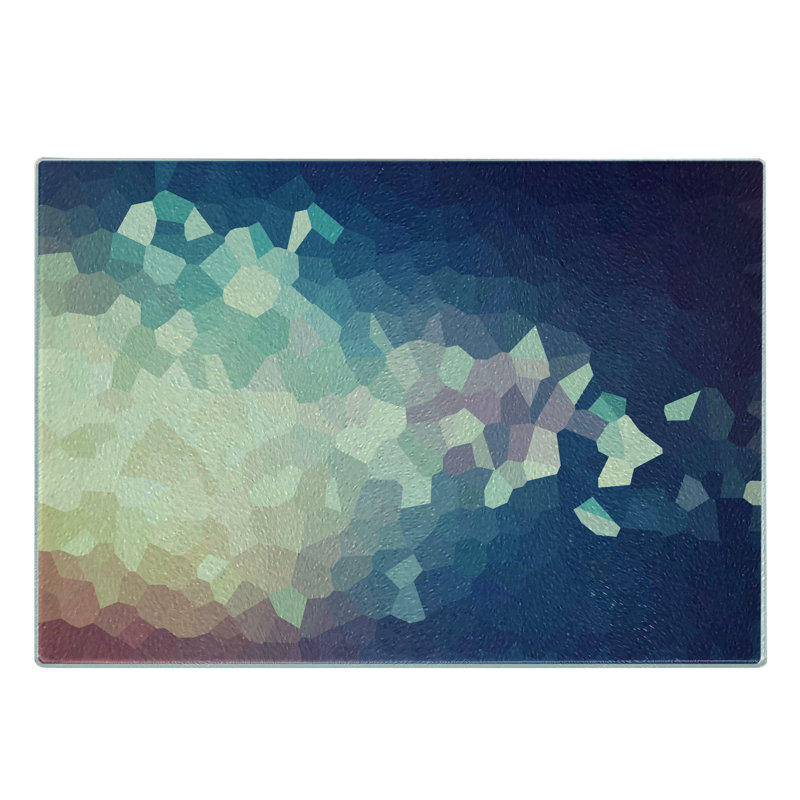 Multicolore, planche à découper en verre trempé Ambesonne Glitch