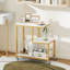 2 Pcs Modern G-shaped End Table With Storage Shelves & Lockable Casters For Living Room-496482286-496482287