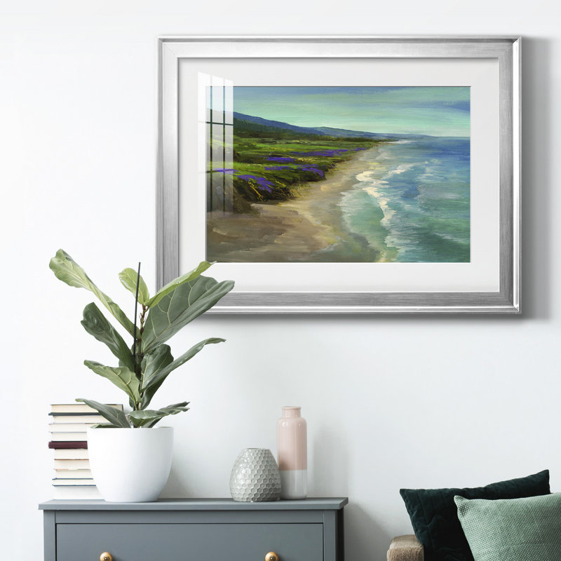 Montara Beach, reproduction encadrée de qualité supérieure - prête à être accrochée, H 26,5 po x l 36,5 po x P 1 po, Argent