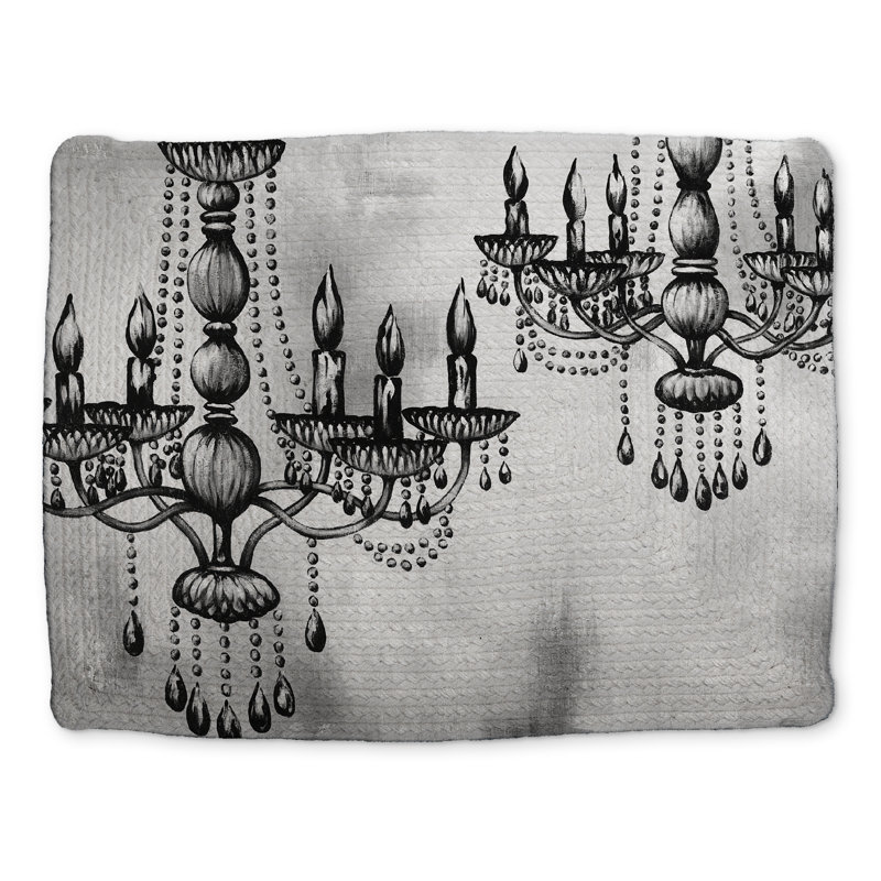 Braided Polyester Placemat - Two Crystal Chandeliers Decor