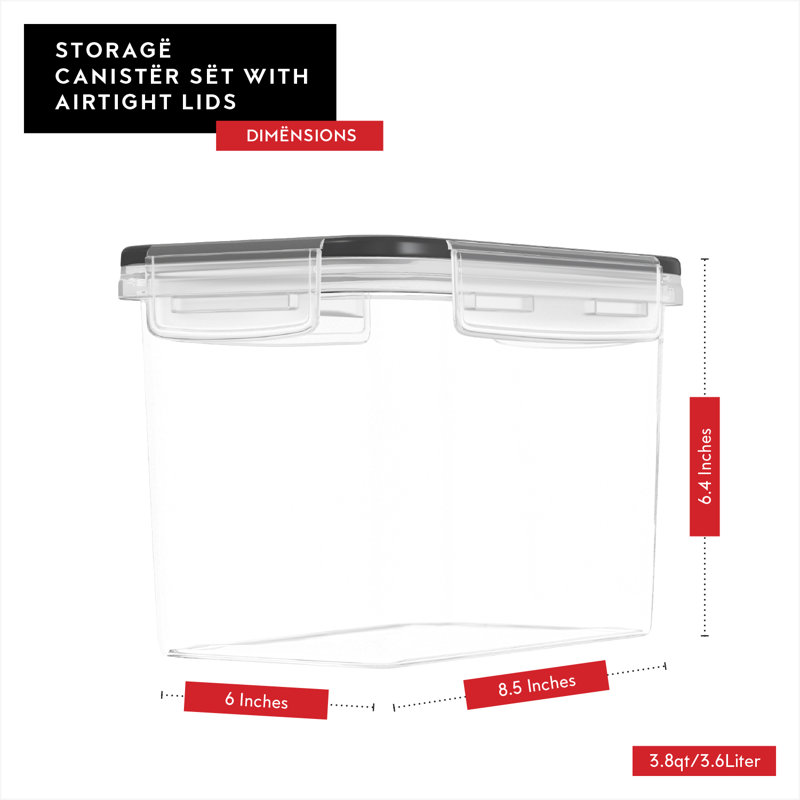 Airtight Food Storage Containers Include 8 Labels and Marker