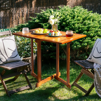 3Ft. Brown Rectangular Patio Folding Wood Table