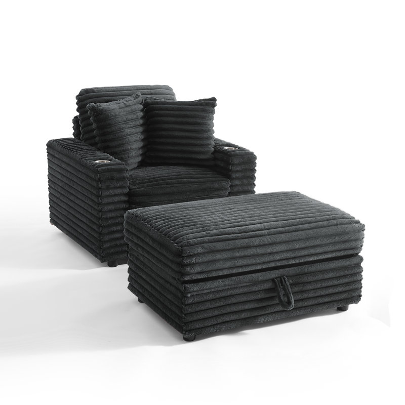 Chaise longue Ermia, Rembourrage en mousse gris foncé