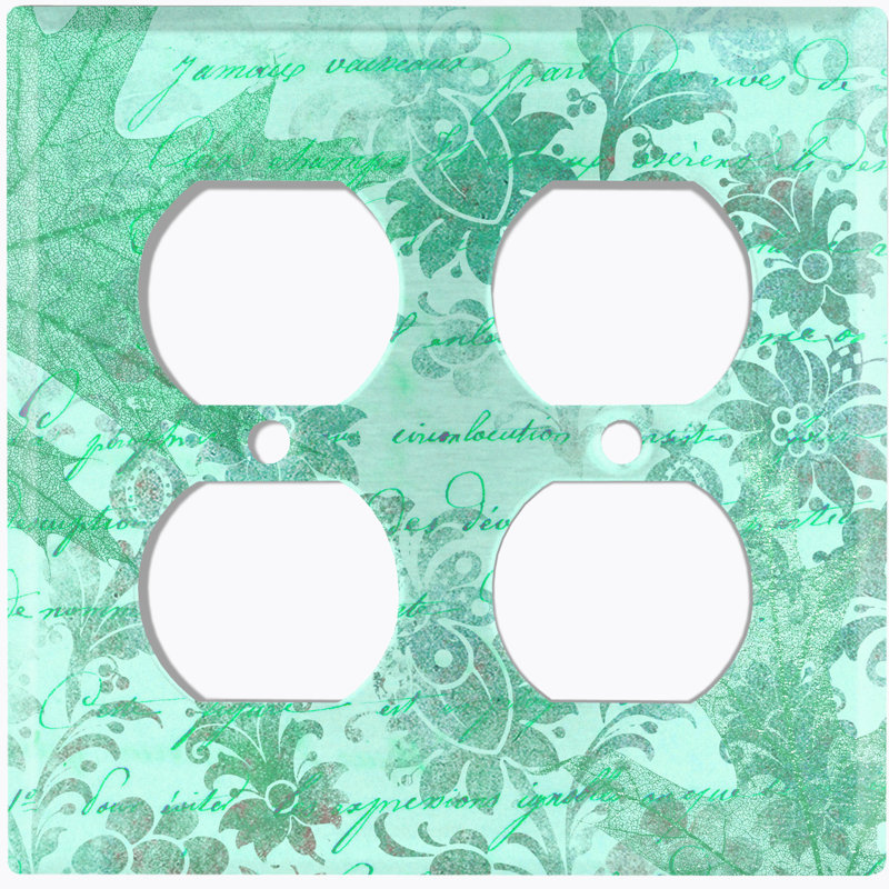 Plaque murale 2 prises doubles, Vert