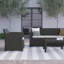 Ensemble de 4 chaises d'extérieur en faux rotin Alderman, canapé et table