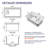 Scty 33"Lx19"W Fireclay Undermount Workstation Kitchen Sink Offset Drain, Drop-in Kitchen Sink White Single Bowl, Dual Mount, Included 4 Custom Accessories