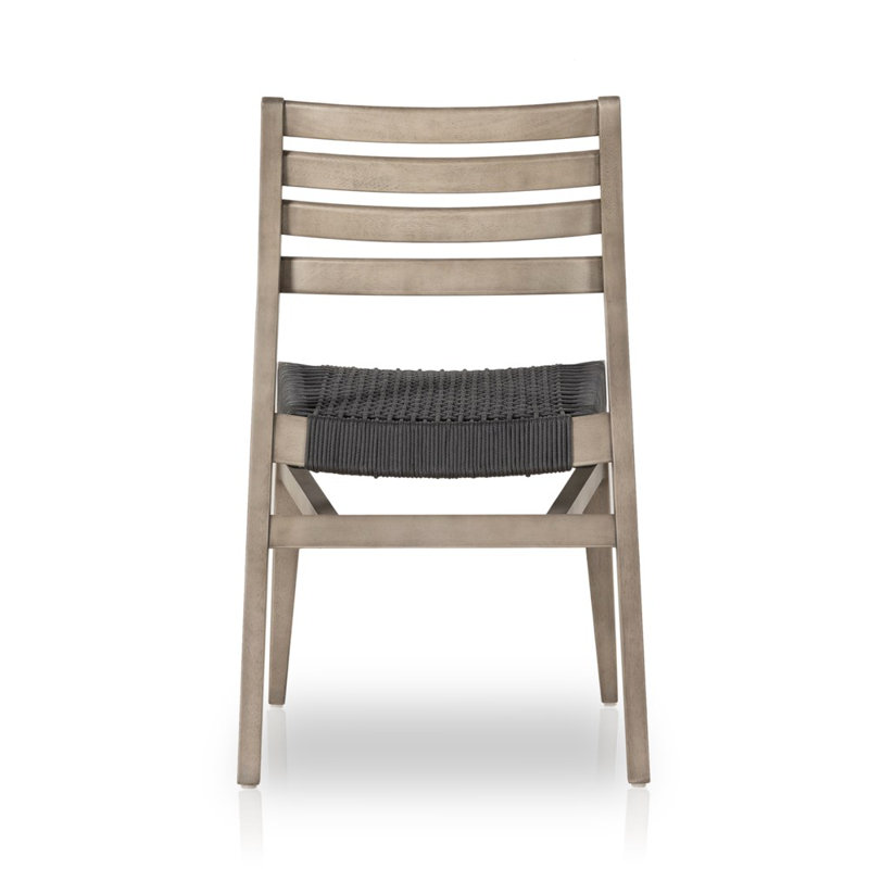 Outdoor Dining Side Chair, Gray/Black