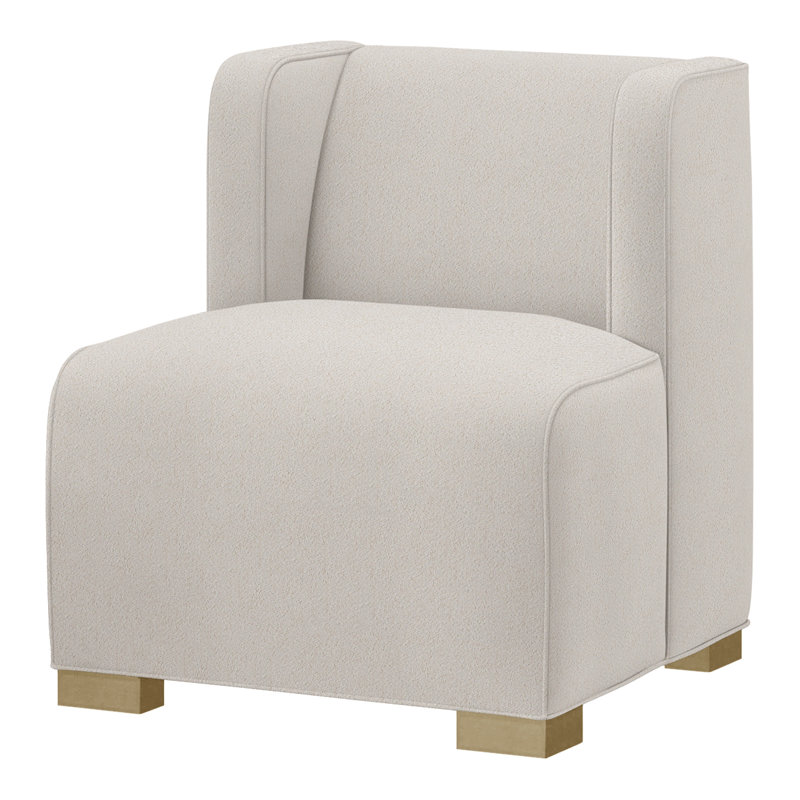 Fauteuil de chambre Joan, Molleton vanille (tissu performance) 1351-92, Dune