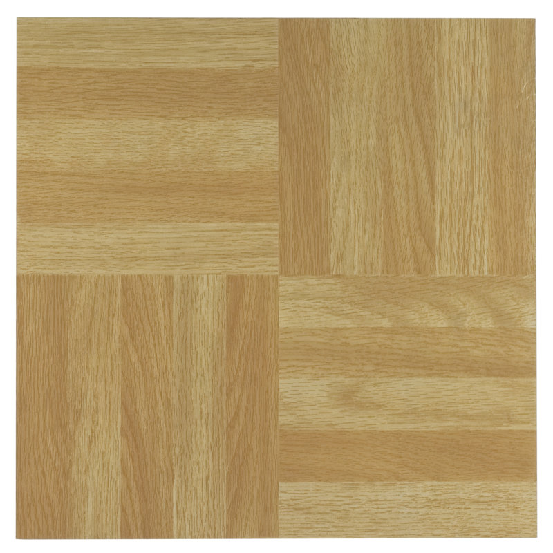12" x 12" x 1.2mm Oak Vinyl Tile, Light Brown