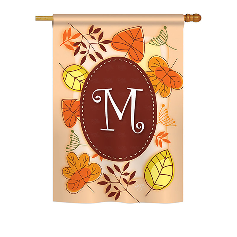 Drapeau de maison en polyester à 2 côtés digramme d’automne, H 18,5 po x l 13 po, M