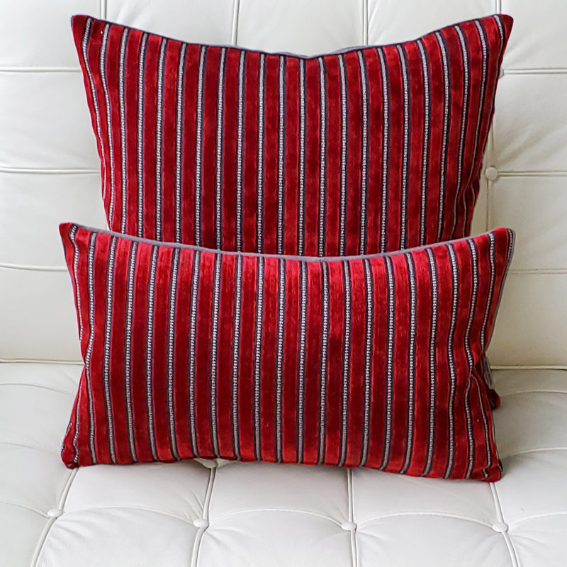Dismuke Striped Reversible Throw Pillow