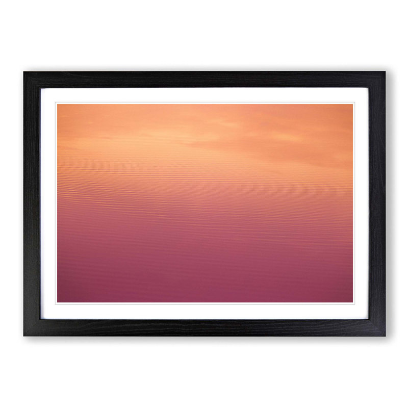 Peach Seascape - Picture Frame Photograph Print, 27cm H x 36cm W x 2cm D, Black Framed